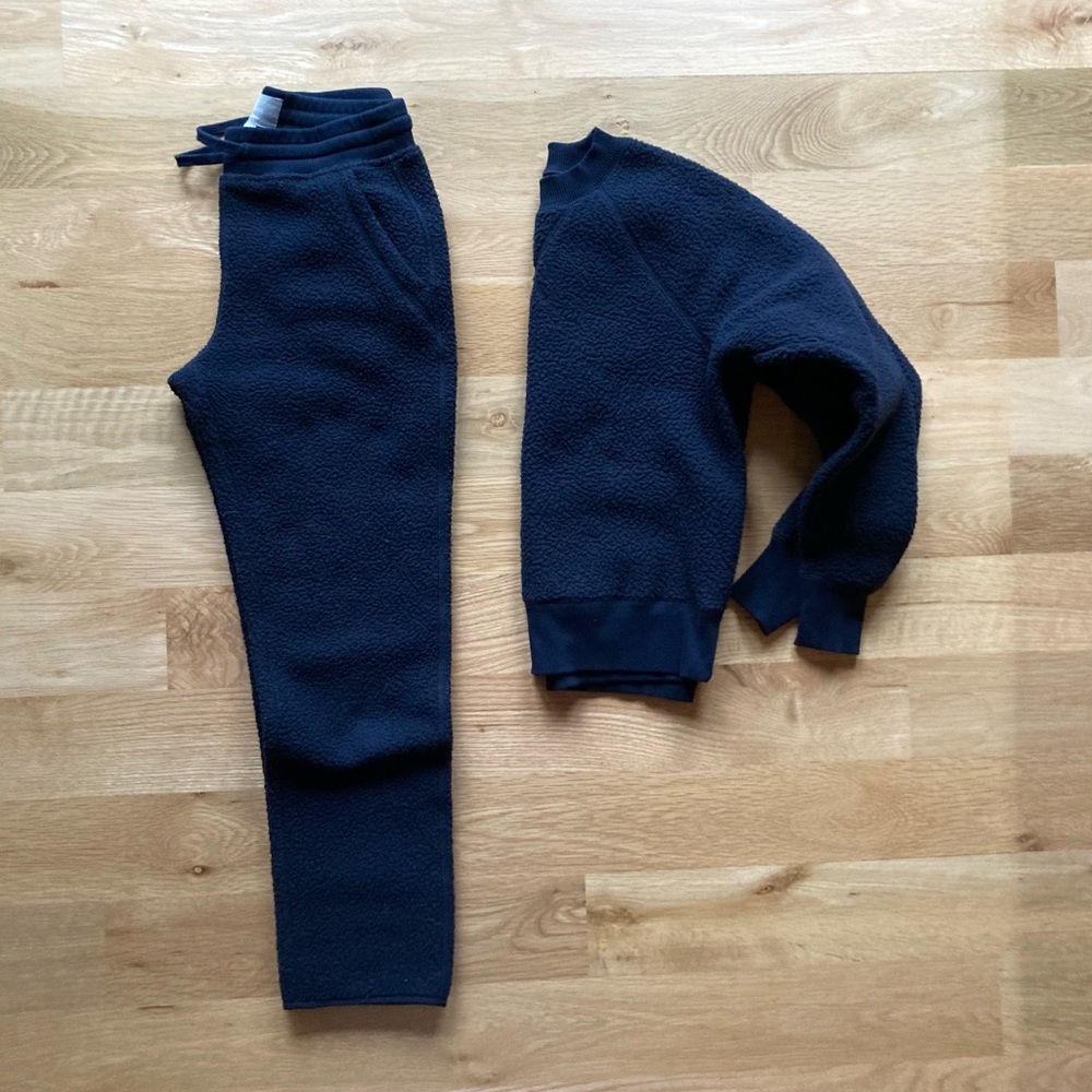 ⚫️SOLD⚫️ Everlane ReNew Teddy Sweatpants XXS EUC navy blue - Picture 12 of 14